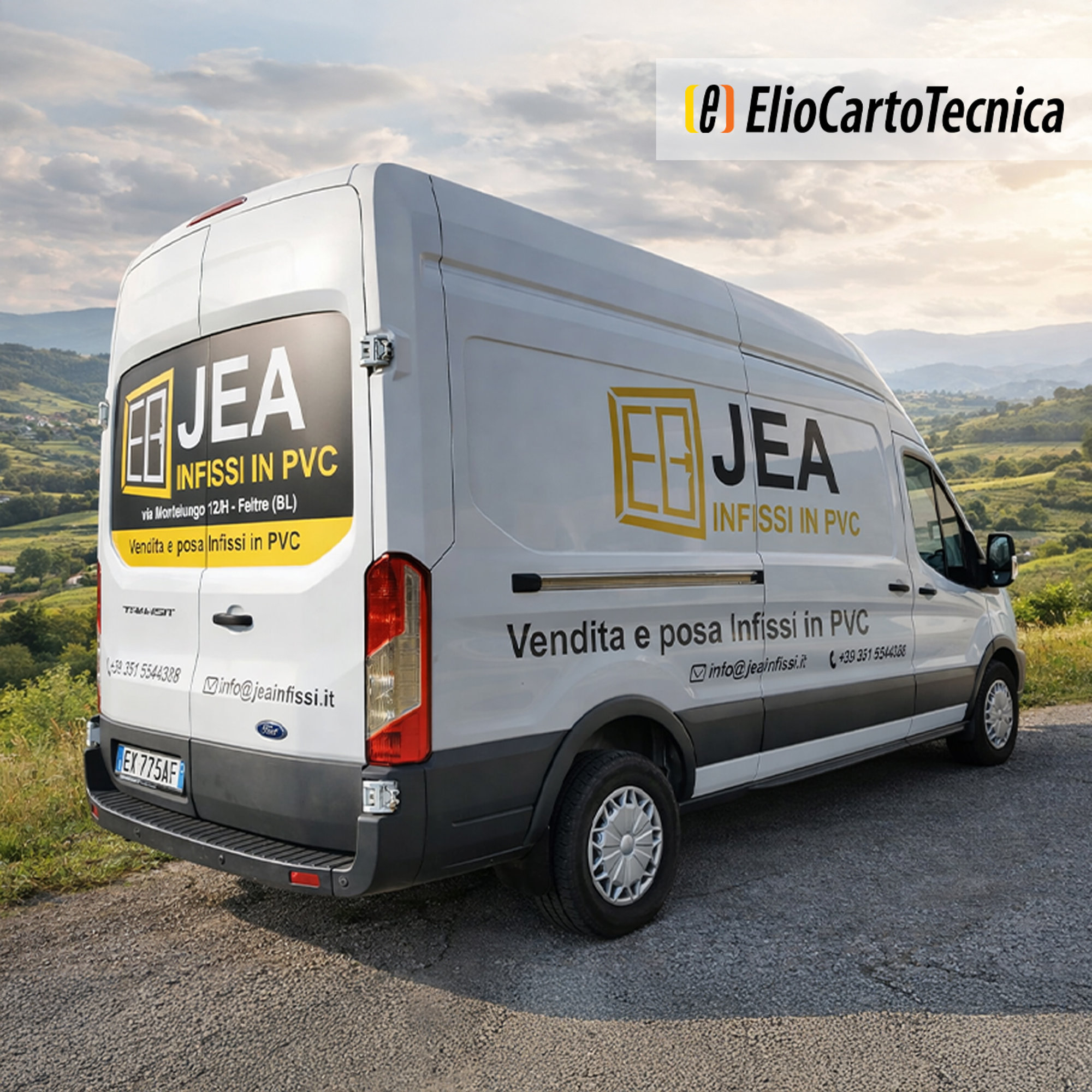 DECORAZIONE DEL MEZZO DI JEA INFISSI: STILE ELEGANTE, COMUNICAZIONE IMMEDIATA